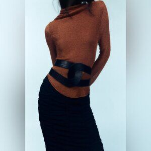 NWT Zara Special Edition Black Leather Belt